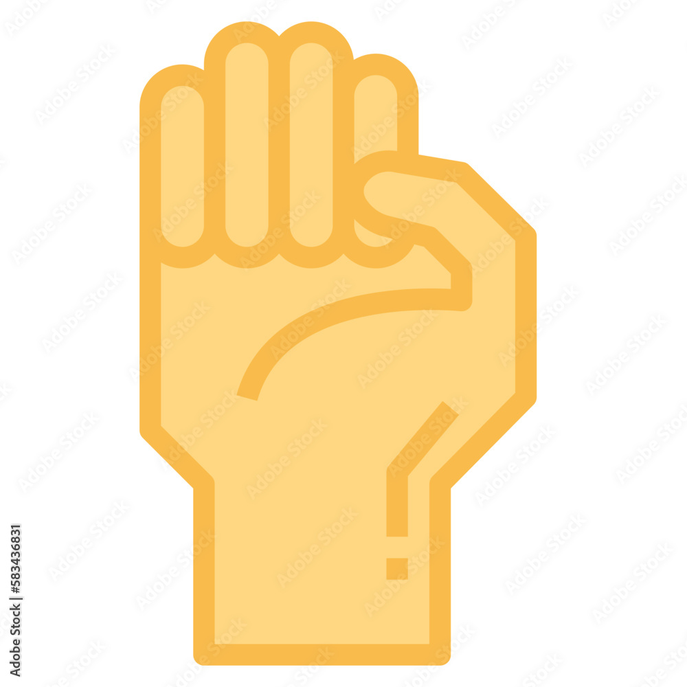 Obraz premium hand flat icon style