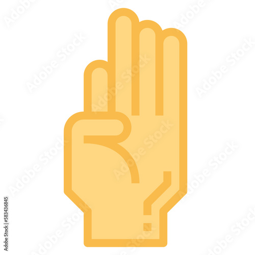 hand flat icon style