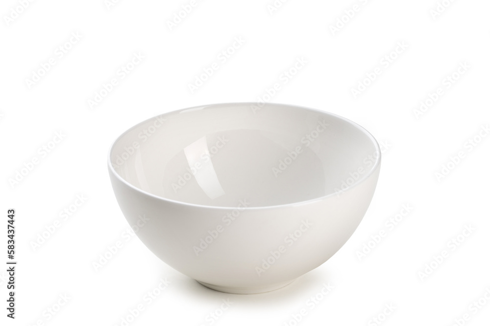 Bowl, Front View of Empty White Bowl for Food – HQ Macro Close-Up – Isolated on White Background Bowl, Front View of Empty White Bowl for Food – HQ Macro Close-Up – Isolated on White Background