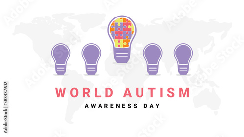 World autism day with lamps...