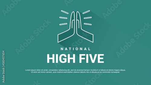 National high five day banner poster isolated on white background celebrated on april 21.