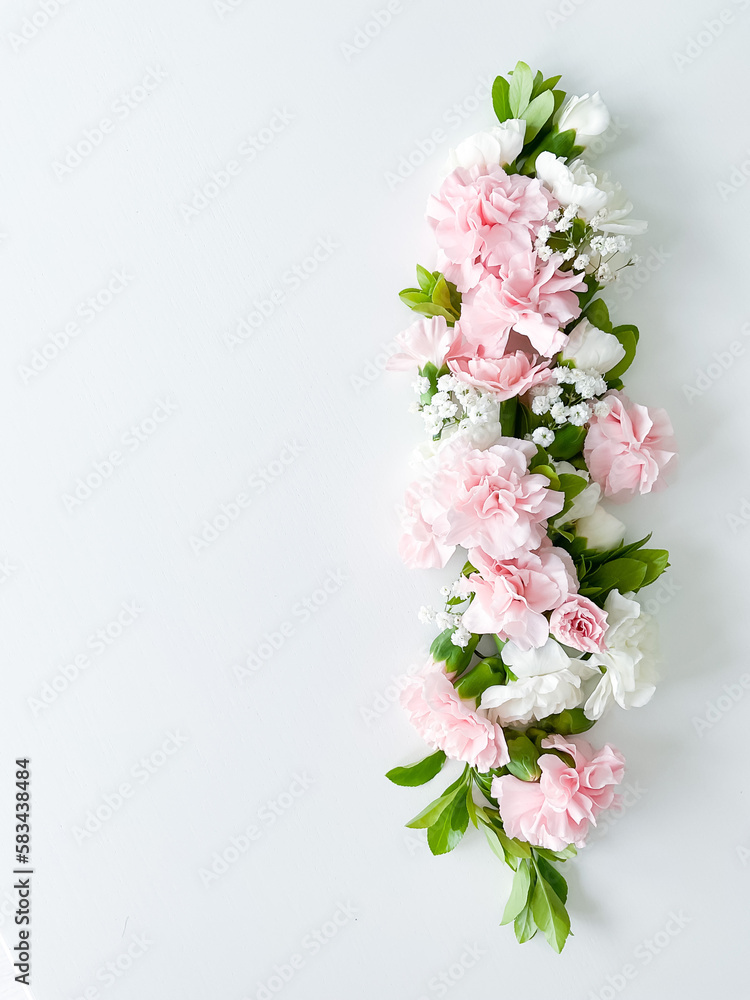 Beautiful delicate blooming floral frame of pink Beautiful delicate blooming floral frame of pink