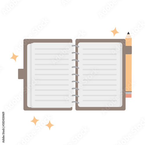 新品　ノート　ダイアリー　手帳　鉛筆　イラスト