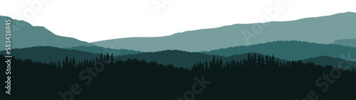 Photography Forest hill mountains woods blackforest vector illustration banner nature outdoo