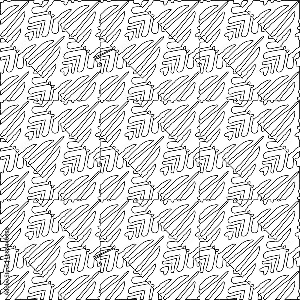 Monochrome ornamental texture with smooth linear shapes, zigzag lines, lace pattern.Abstract geometric black and white pattern for web page, textures, card, poster, fabric, textile. Monochrome ornamental texture with smooth linear shapes, zigzag lines, lace pattern.Abstract geometric black and white pattern for web page, textures, card, poster, fabric, textile.