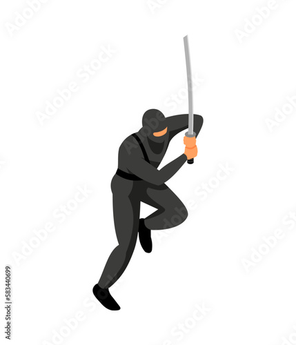 Isometric Ninja Illustration