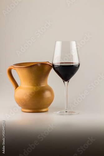 wine bottle and glass red wine