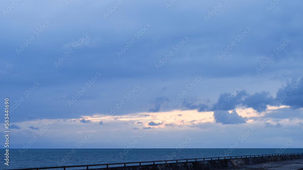clouds over the sea at sunset