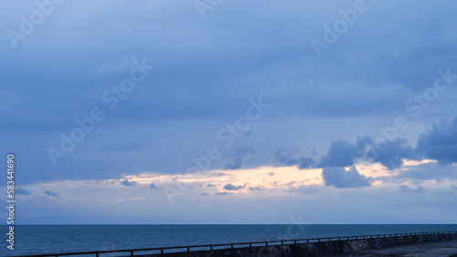 clouds over the sea at sunset