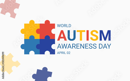 DESIGN OF WORLD AUTISM AWARENESS DAY. SUITABLE FOR BACKGROUND, POSTER, STICKER, SOCIAL MEDIA