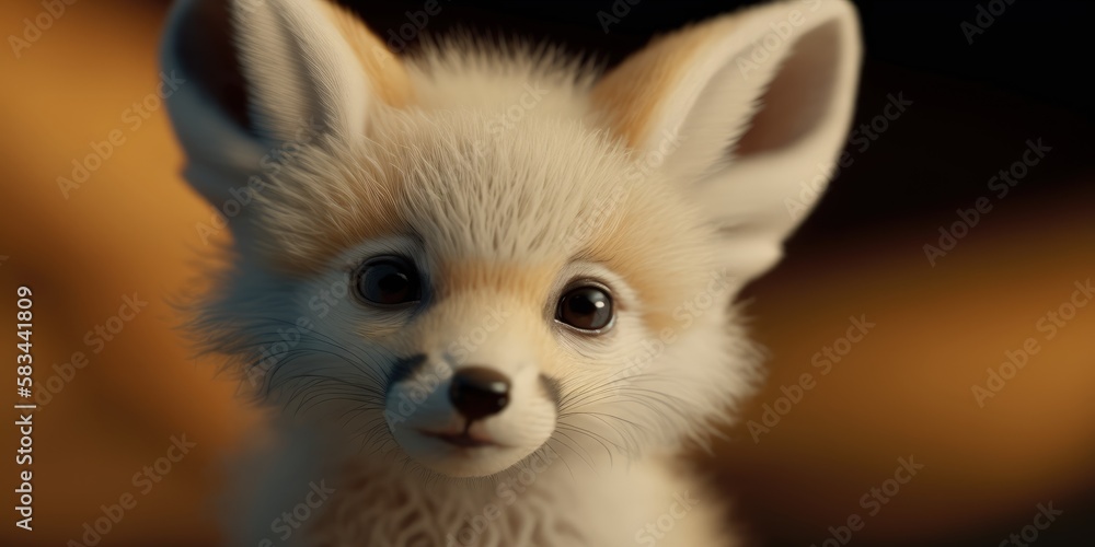 Enchanting Innocence: A Captivating Portrait of a Cute and Adorable Baby Fox generative ai illustration
