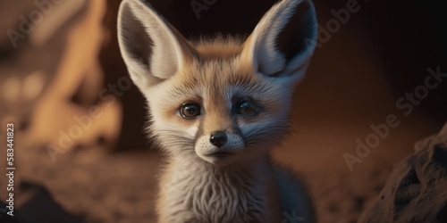 Enchanting Innocence  A Captivating Portrait of a Cute and Adorable Baby Fox generative ai illustration