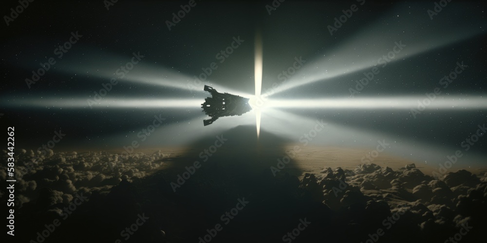 Fototapeta premium Surreal Alien Encounter | Dramatic Wide Scene | Generative AI Illustration