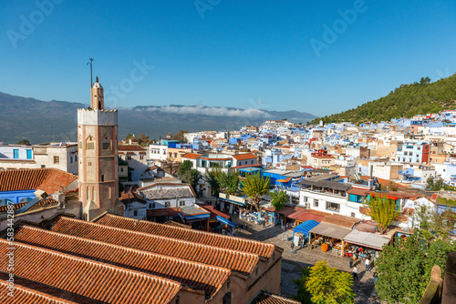 Amazing view of the streets in the blue city of Chefchaouen. Location: Chefchaouen, Morocco, Africa. © enderbayindir