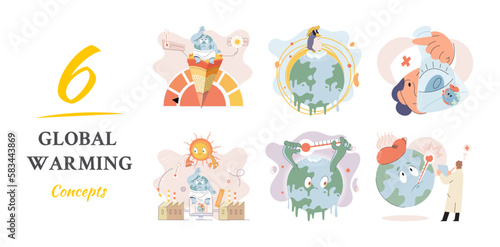 Climate change weather global greenhouse warming risks metaphor concept. Save planet. Compared planet with renewable eco resources consumption global warmings burning alternative. Environment Day