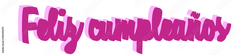 Feliz cumpleaños Happy Birthday quote in espagnol. Lettering for banner, header, flyer, card, poster, flyer, gift. Pink color Feliz cumpleaños Happy Birthday quote in espagnol. Lettering for banner, header, flyer, card, poster, flyer, gift. Pink color