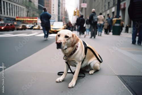  a cute dog on the streets of new york generative ai illustration