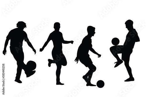 vector football player silhouettes set
