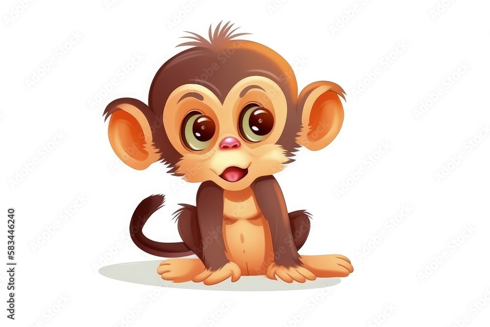 Obraz premium cartoon monkey generative ai illustration