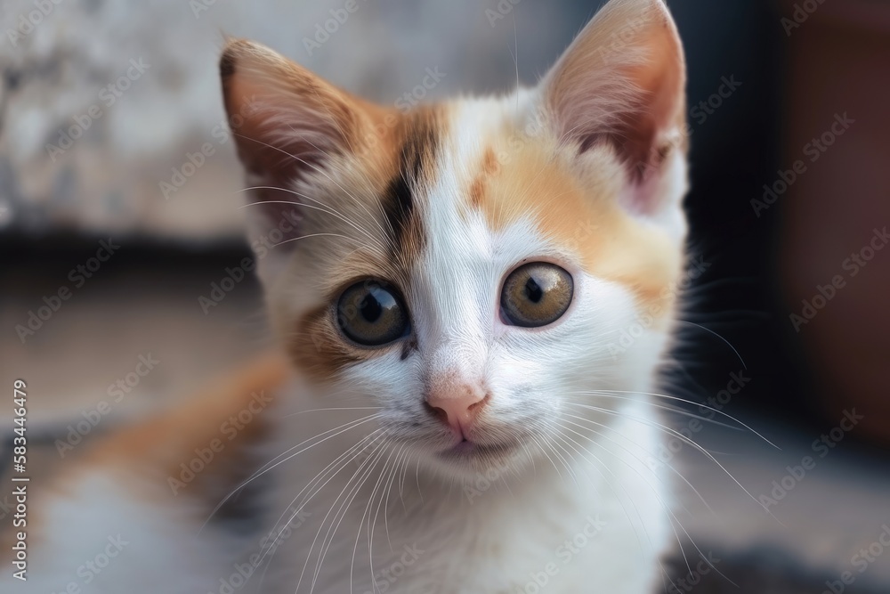 Cute adorable cat generative ai illustration 