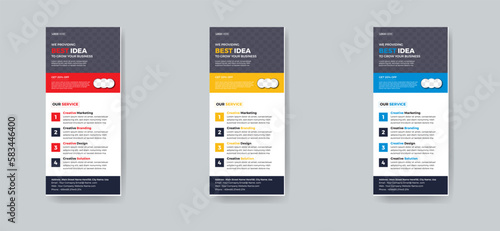 Modern creative corporate business dl flyer or rack card layout concept background flyer brochure cover template for grow up your business to the next level