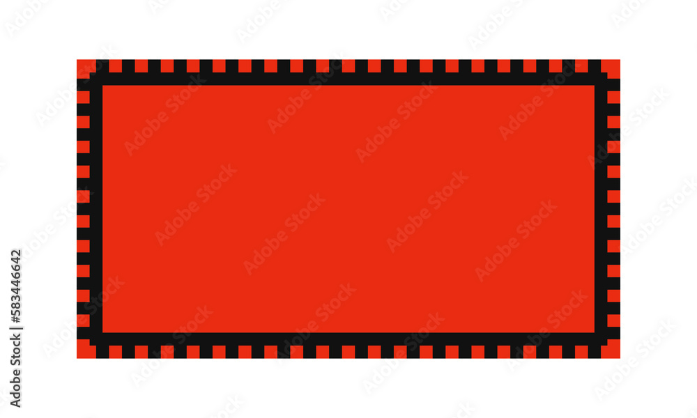 Red Black Notched Rectangle Stroke Shape Red Black Notched Rectangle Stroke Shape