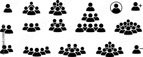People group icon. Team of worker. User profile symbol. Group of people or group of users. Persons symbol. Vector.