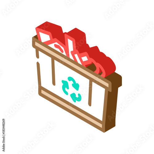 recycle copper isometric icon vector illustration