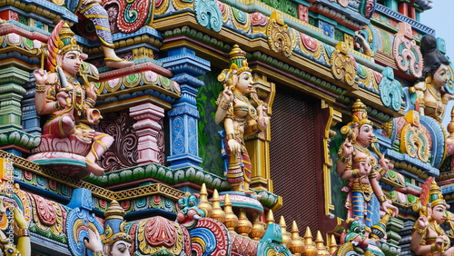 Art details of colorful Hindu temple photo