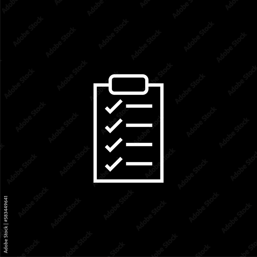 Shopping Wish List icon isolated on black background