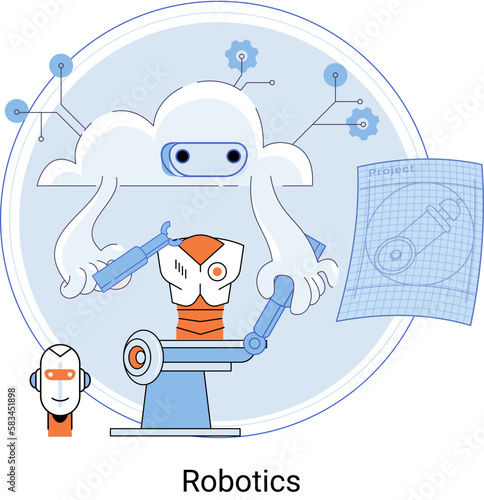 Programmable mechanical device capable of performing task and interacting with external environment. Robotic arm industrial smart manufacture equipment remote controlled programmable manufactured unit