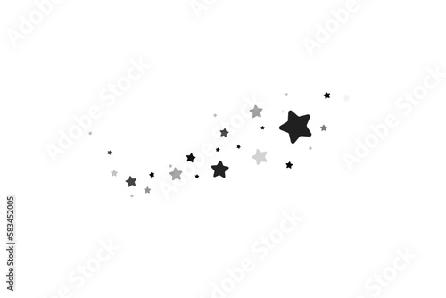 Fototapeta Naklejka Na Ścianę i Meble -  The stars are black on a white background. The black star shoots with an elegant star. Meteoroid, comet, asteroid, stars.