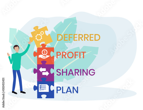 DPSP - Deferred Profit Sharing Plan acronym. business concept background. vector illustration concept with keywords and icons. lettering illustration with icons for web banner, flyer