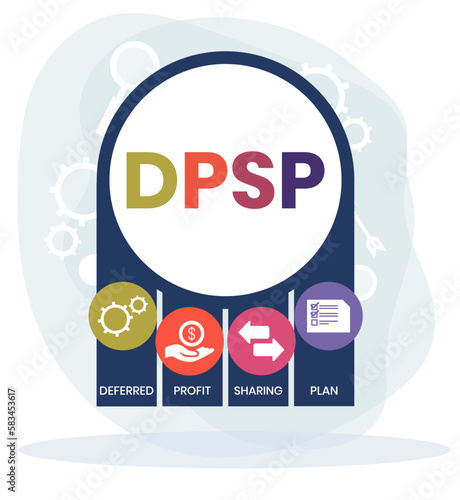 DPSP - Deferred Profit Sharing Plan acronym. business concept background. vector illustration concept with keywords and icons. lettering illustration with icons for web banner, flyer