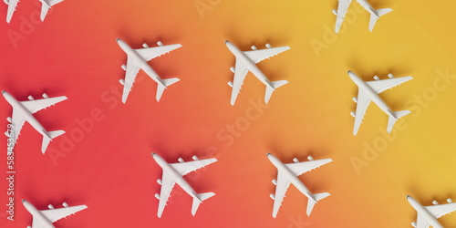 Pattern of airplanes on blue background.