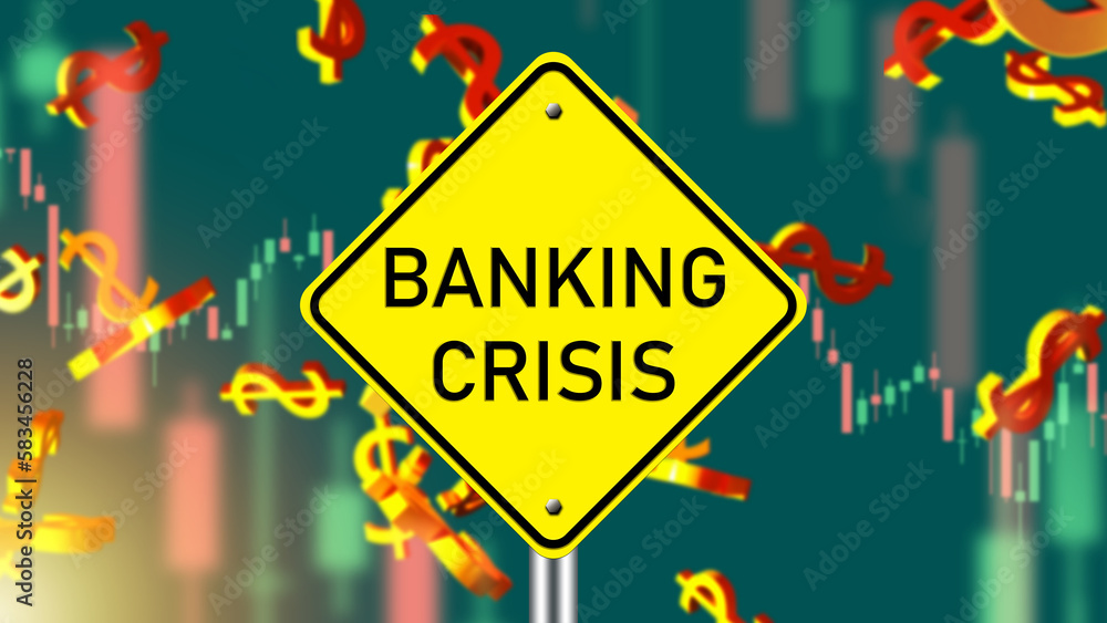 Banking crisis. Financial disaster. Economic recession. Crisis bank