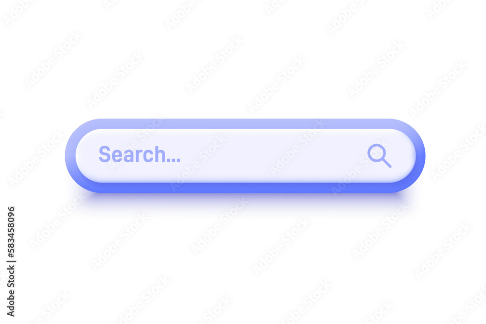 Search bar. Realistic 3d design In plastic cartoon style. Icon isolated on white background. Modern vector illustration. Search bar. Realistic 3d design In plastic cartoon style. Icon isolated on white background. Modern vector illustration.