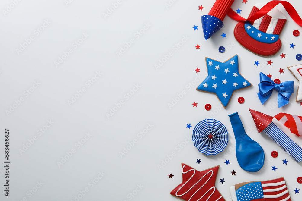 Obraz premium Composition for 4 july, Independence Day of USA, space for text