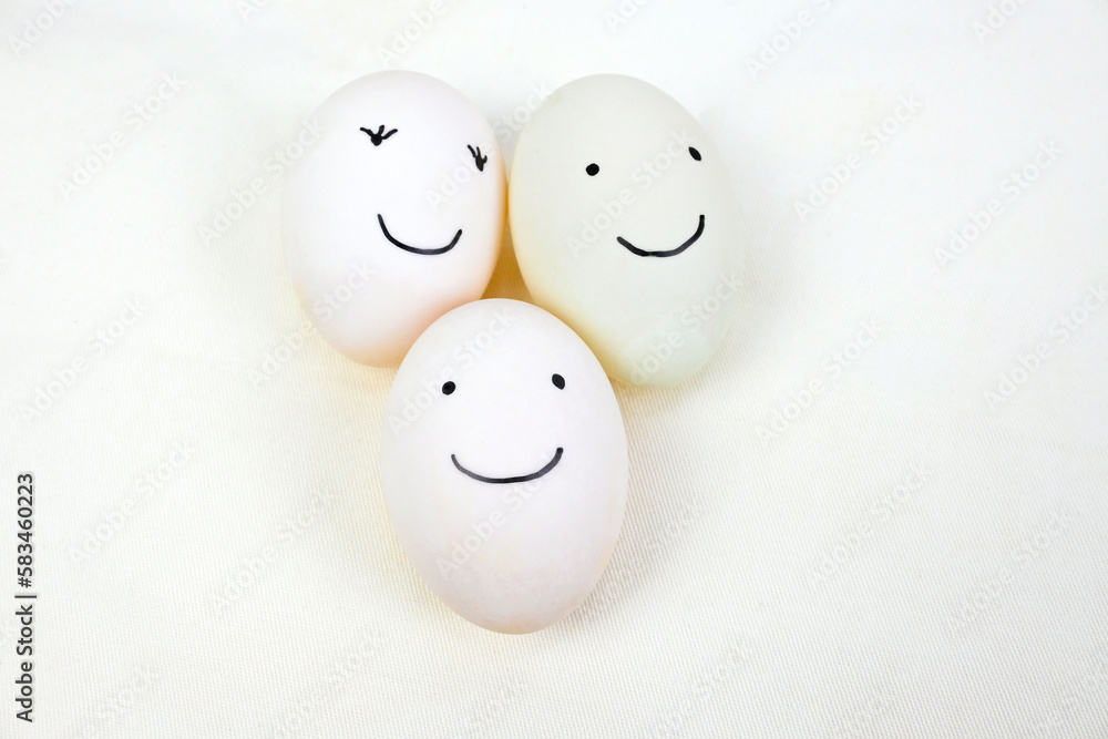 Happy eggs with smiling expression. Happy eggs with smiling expression.