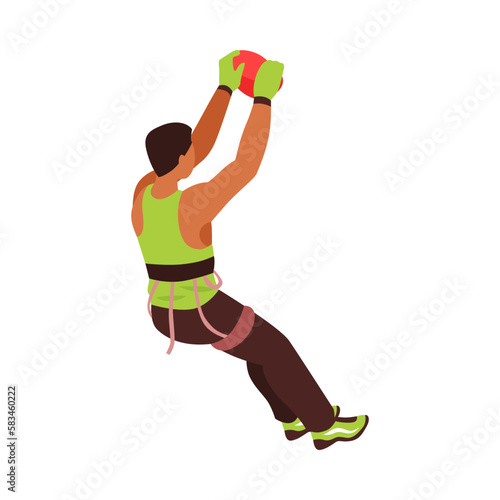 Isometric Climber Illustration