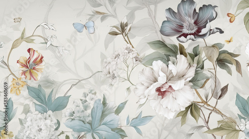 watercolor floral background © Oliver