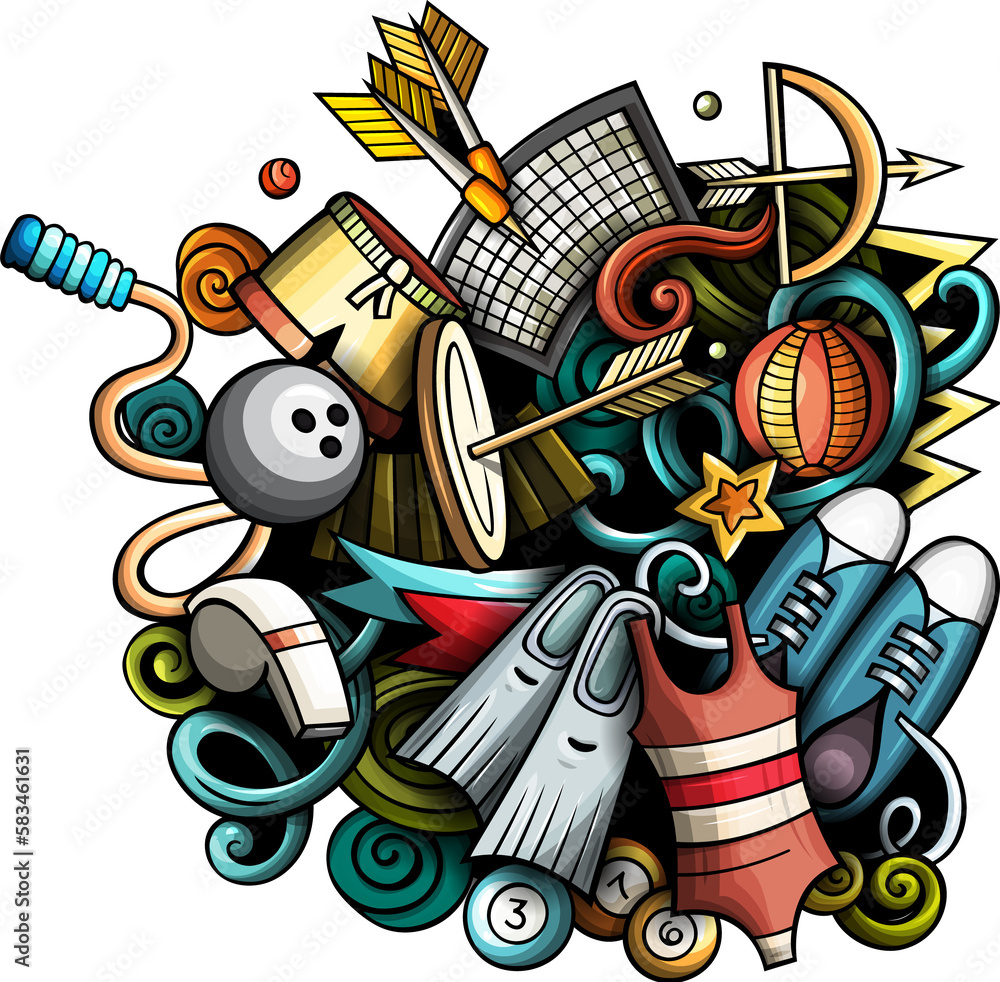 Sports detailed cartoon illustration Sports detailed cartoon illustration