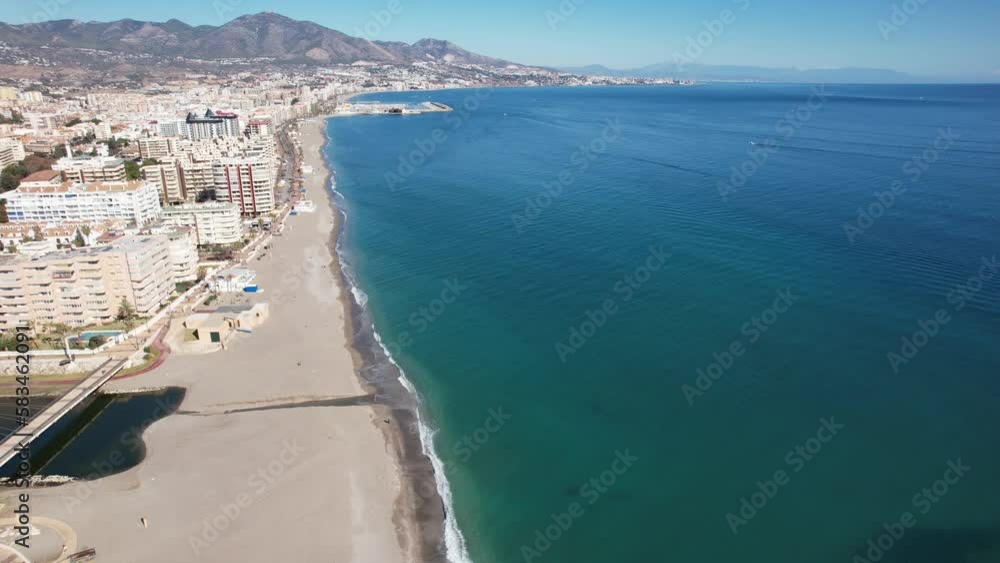 Aerial view of the spanish beach landscape of Fuengirola, Spain. Aerial view of the spanish beach landscape of Fuengirola, Spain.