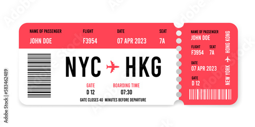 Air plane ticket template illustration