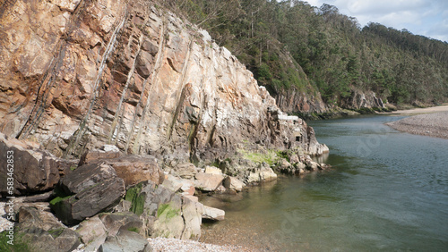 Río entre paredes rocosas photo