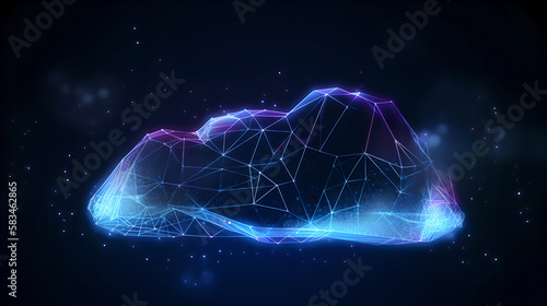 floating cloud connect with lines technology futurist (ai generated) photo