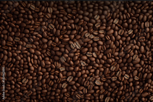 Roasted coffee beans background. Texture of coffee beans. generated ai