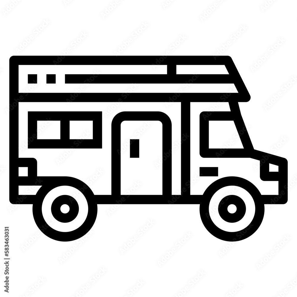 camper van line icon style