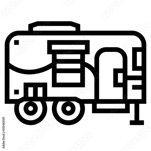 camper van line icon style