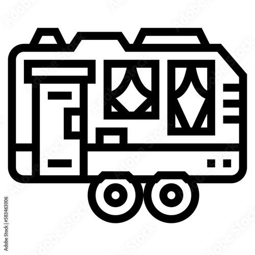 camper van line icon style